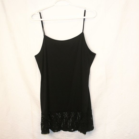 Black Stretch Camisole with Lace - Picture 1 of 3
